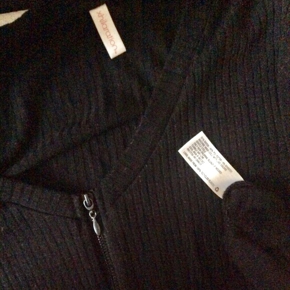 Ribbed tee half zip black fitted dress - Picture 4 of 4